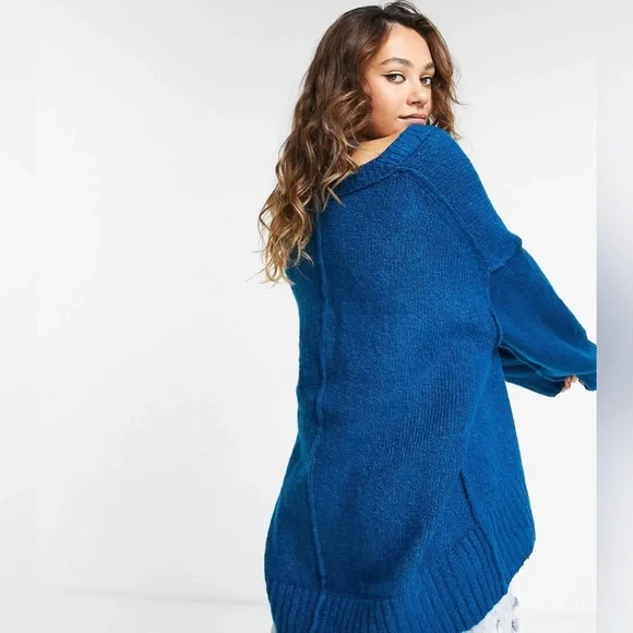 Free People Brookside Sweater Tunic in Blue